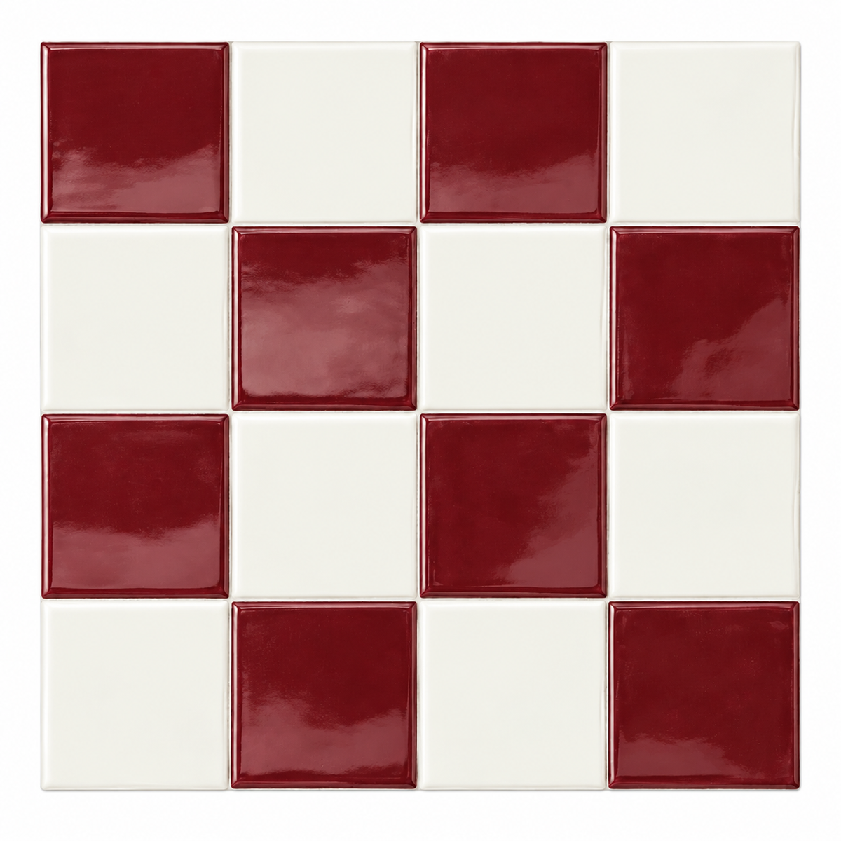 Mosaëla – Carrelage mural adhésif 3D damier bordeaux