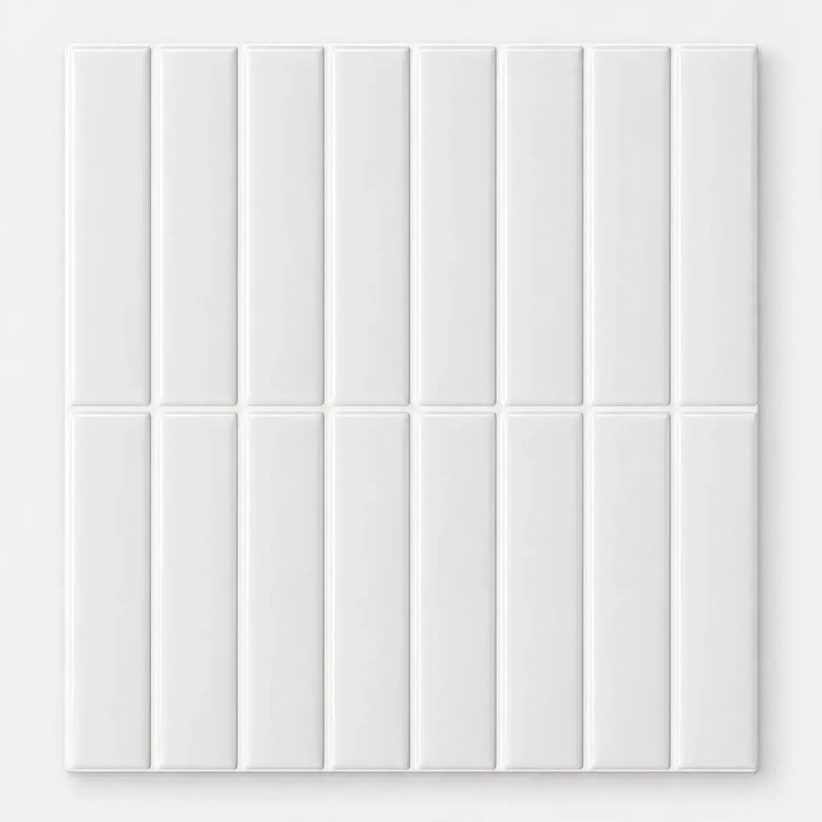 Stria – Carrelage mural adhésif 3D blanc brillant – vue principale