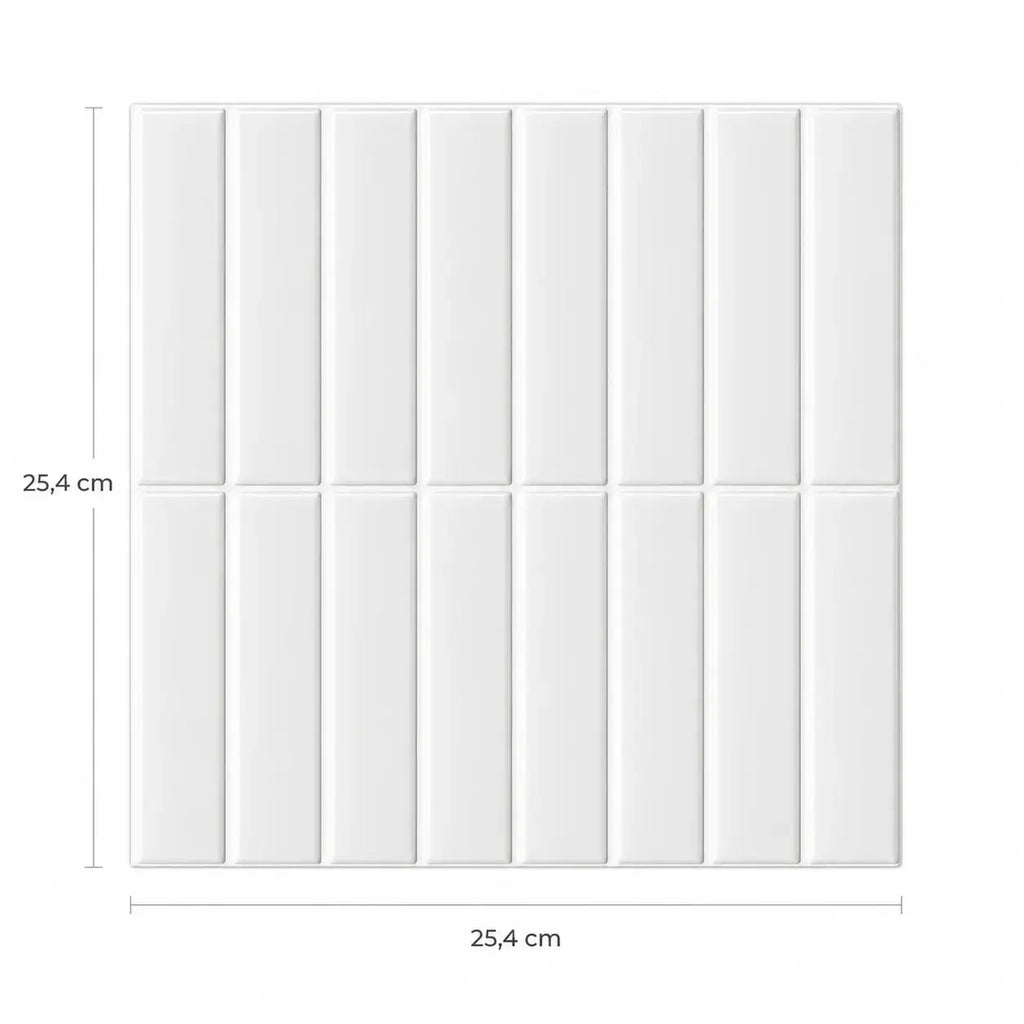 Stria – Carrelage mural adhésif 3D blanc brillant – détail ou mise en situation, vue 7
