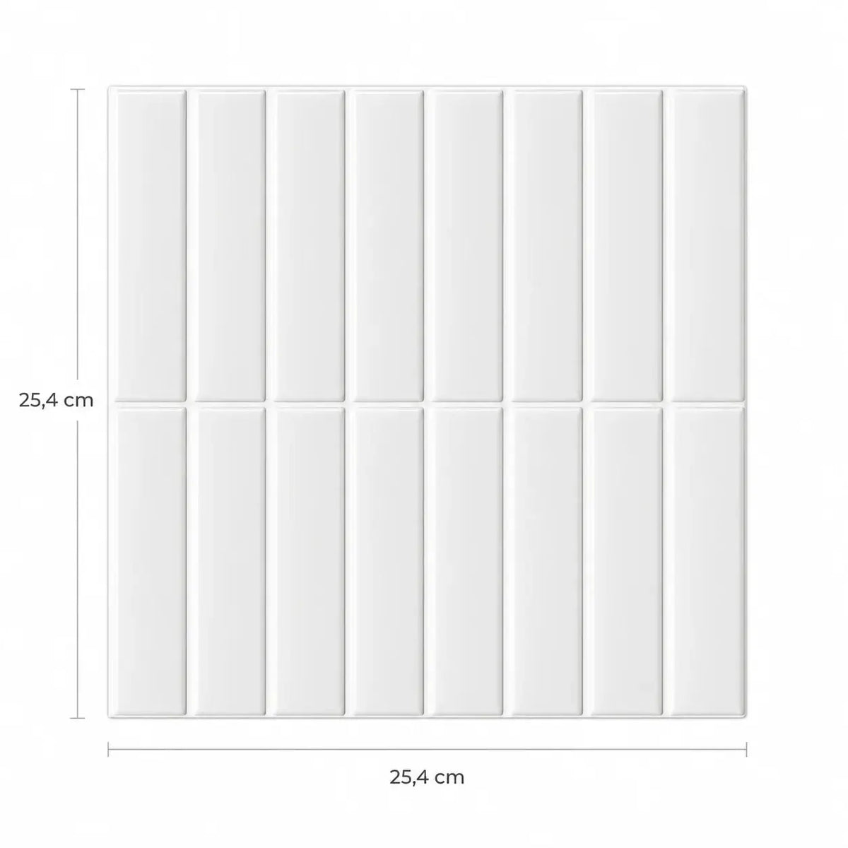 Stria – Carrelage mural adhésif 3D blanc brillant – détail ou mise en situation, vue 7