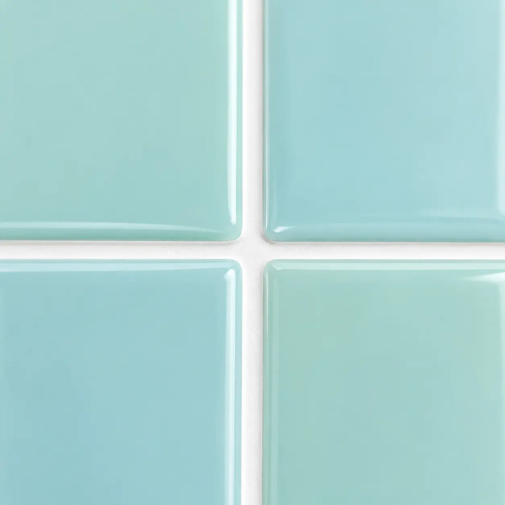 Stria – Carrelage mural adhésif 3D vert d'eau – détail ou mise en situation, vue 3