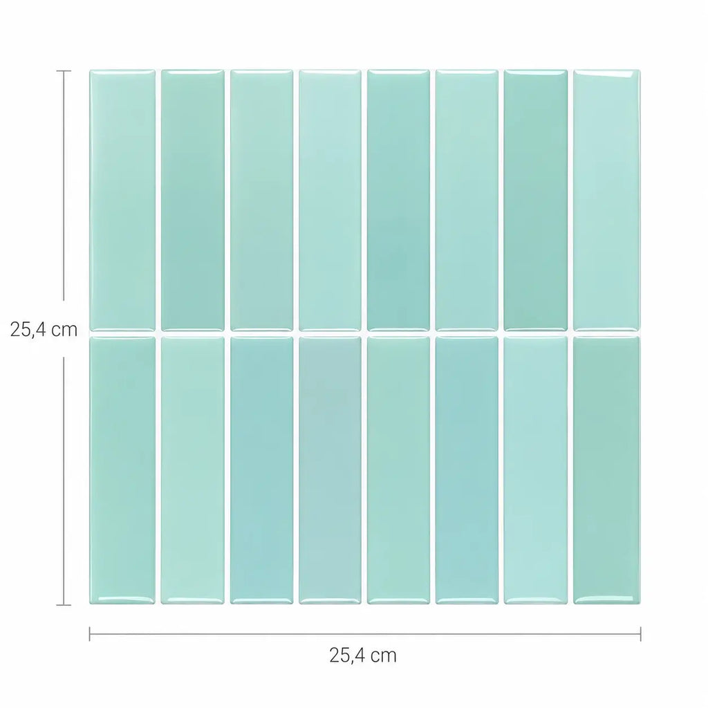 Stria – Carrelage mural adhésif 3D vert d'eau – détail ou mise en situation, vue 7