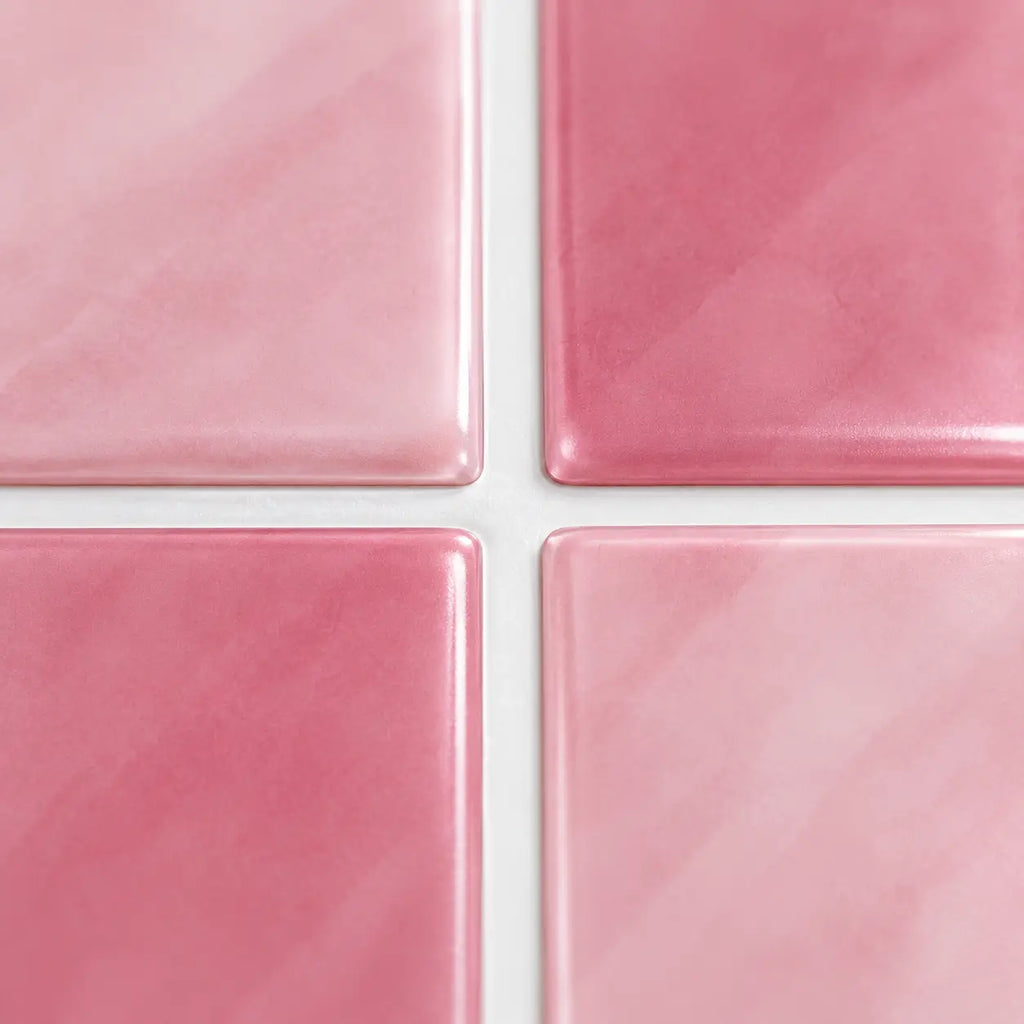 Stria – Carrelage mural adhésif 3D vieux rose – détail ou mise en situation, vue 3