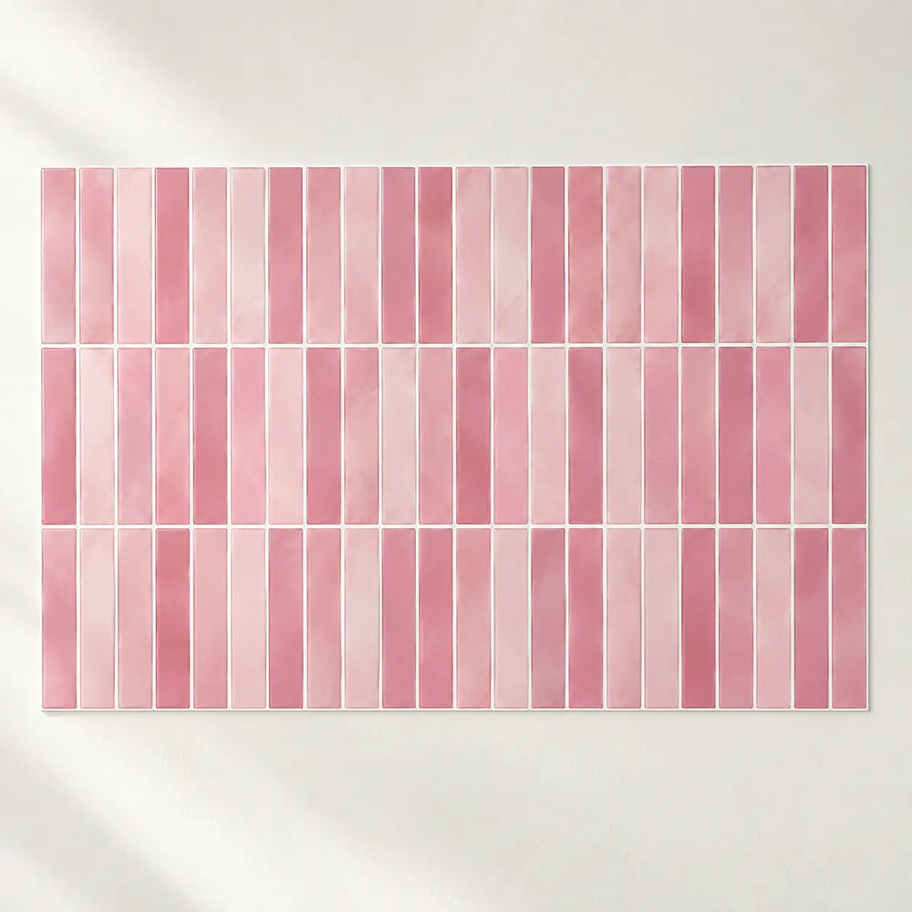 Stria – Carrelage mural adhésif 3D vieux rose – détail ou mise en situation, vue 5