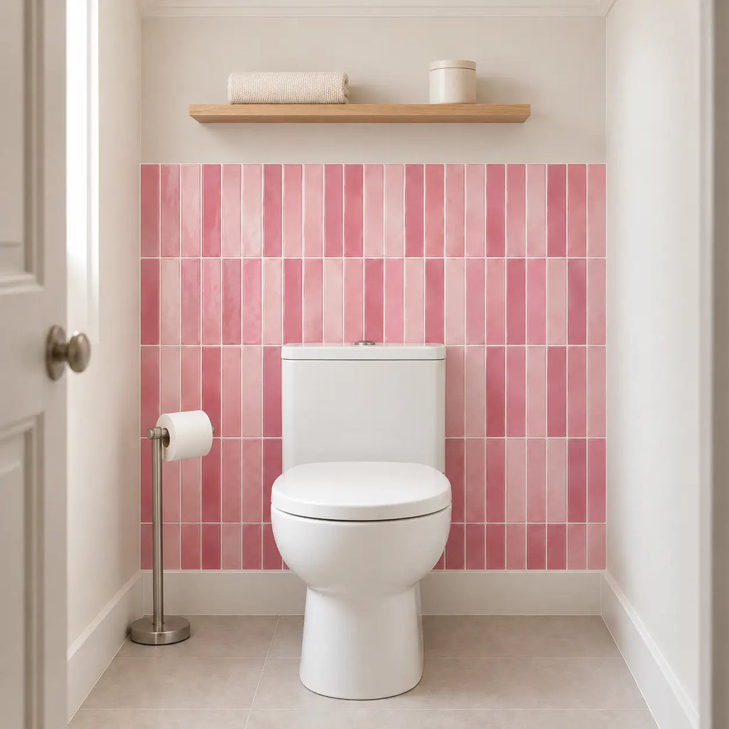 Stria – Carrelage mural adhésif 3D vieux rose – détail ou mise en situation, vue 6