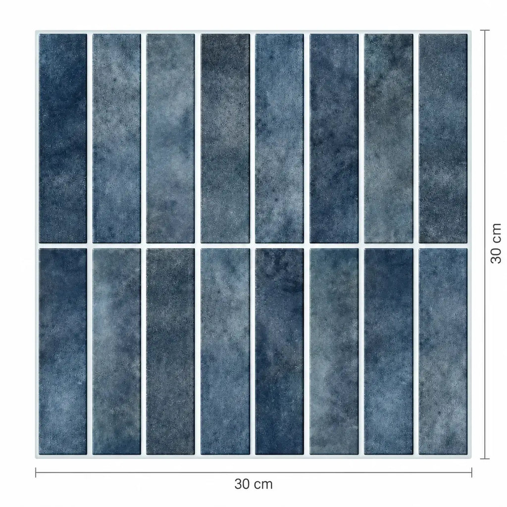 Stria – Carrelage mural adhésif 3D bleu indigo – détail ou mise en situation, vue 7