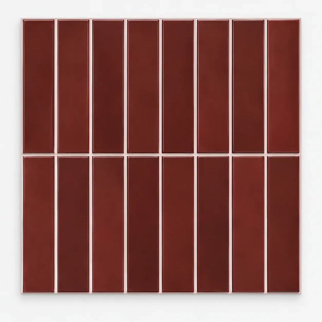 Stria – Carrelage mural adhésif 3D rouge bordeaux – vue principale