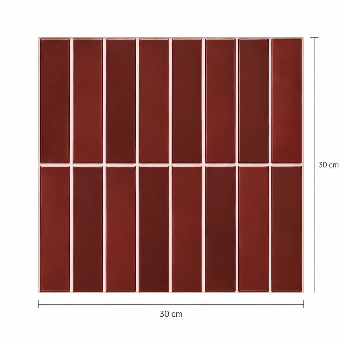 Stria – Carrelage mural adhésif 3D rouge bordeaux – détail ou mise en situation, vue 7