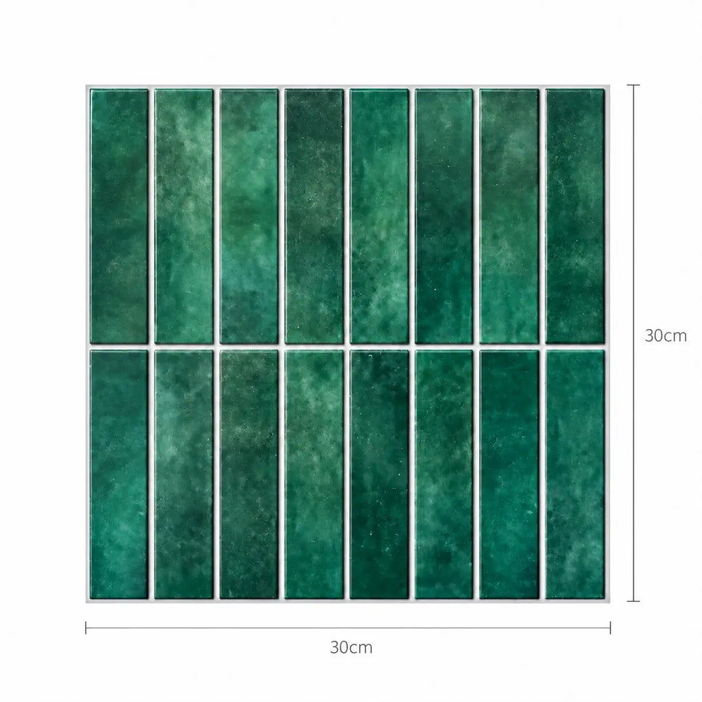 Stria – Carrelage mural adhésif 3D vert émeraude – détail ou mise en situation, vue 7