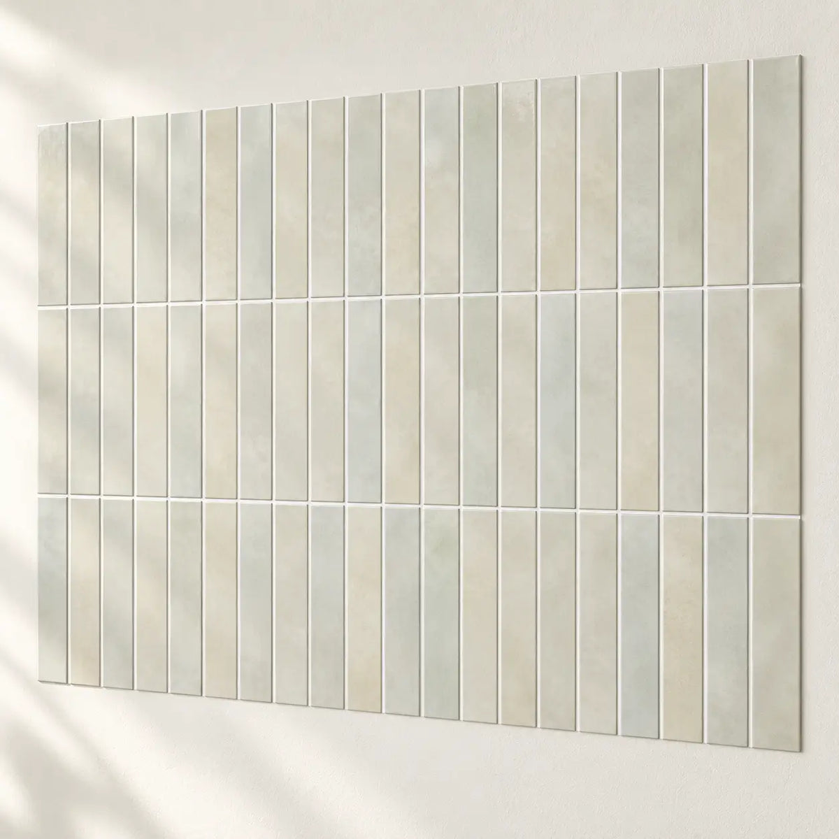 Stria – Carrelage mural adhésif 3D vert grisé – détail ou mise en situation, vue 5