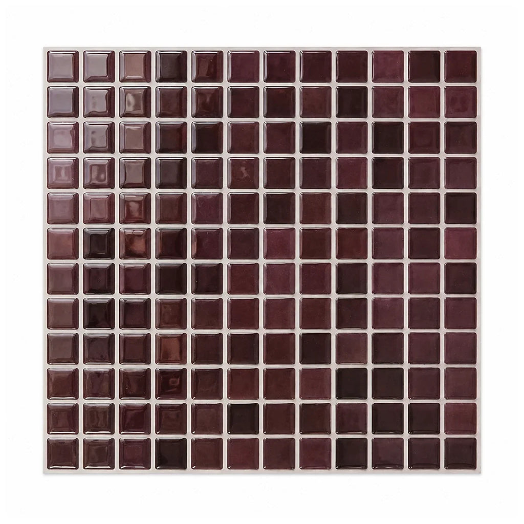 Mosaïca – Carrelage mural adhésif 3D rouge bordeaux – vue principale