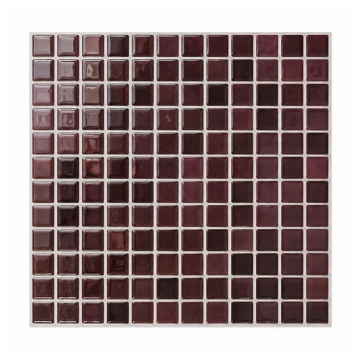Mosaïca – Carrelage mural adhésif 3D rouge bordeaux – vue principale