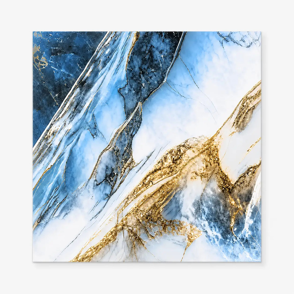 Minéra – Carrelage mural adhésif effet marbre bleu doré – vue principale
