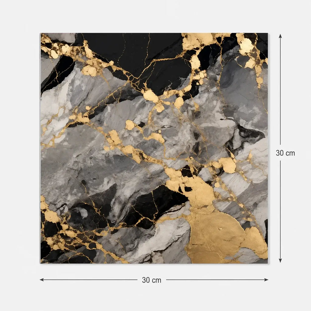 Minéra – Carrelage mural adhésif effet marbre graphite doré – détail ou mise en situation, vue 5