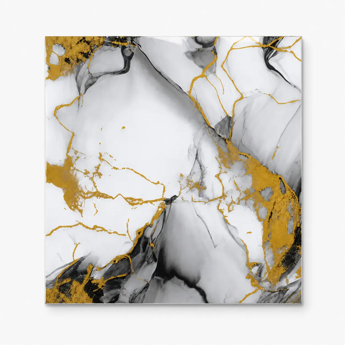 Minéra – Carrelage mural adhésif effet marbre blanc doré – vue principale